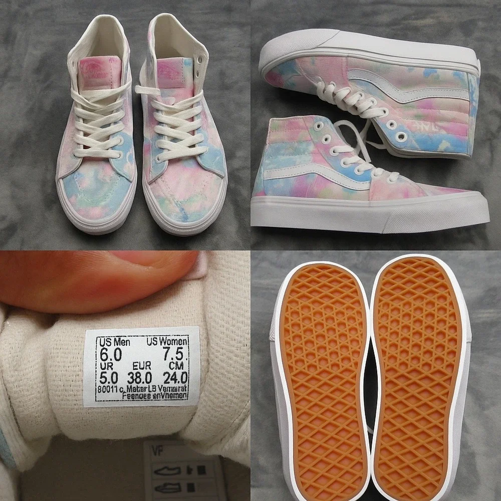 Vans Sk8Hi Sneakers 7.5 W 6 M Pink Floral Sunny Day Tapered VR3 High‎ Top Shoes